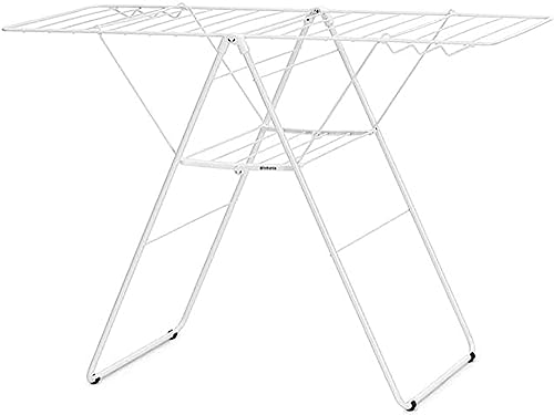 Brabantia HangOn Laundry Drying Rack (20m / Fresh White) Compact, Foldaway, Adjustable Indoor Stainless Steel Clothes Horse