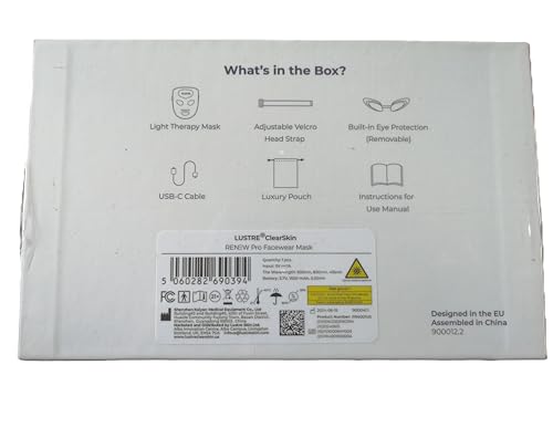 LED Face Mask Light Therapy for Acne & Anti-Aging Skincare | FDA-Cleared, Wireless & App-Controlled | Blue, Near-Infrared & Red Light Therapy Mask for Face - Lustre ClearSkin Renew Pro Facewear - Image 10