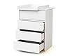 WEBABY - Cajonera bebé de 4 cajones con cambiador madera 50 cm UNO - Blanco #4