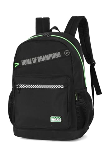 Mochila Escolar Loud Gamer Masculina Preta E Verde Urbana (Preto)