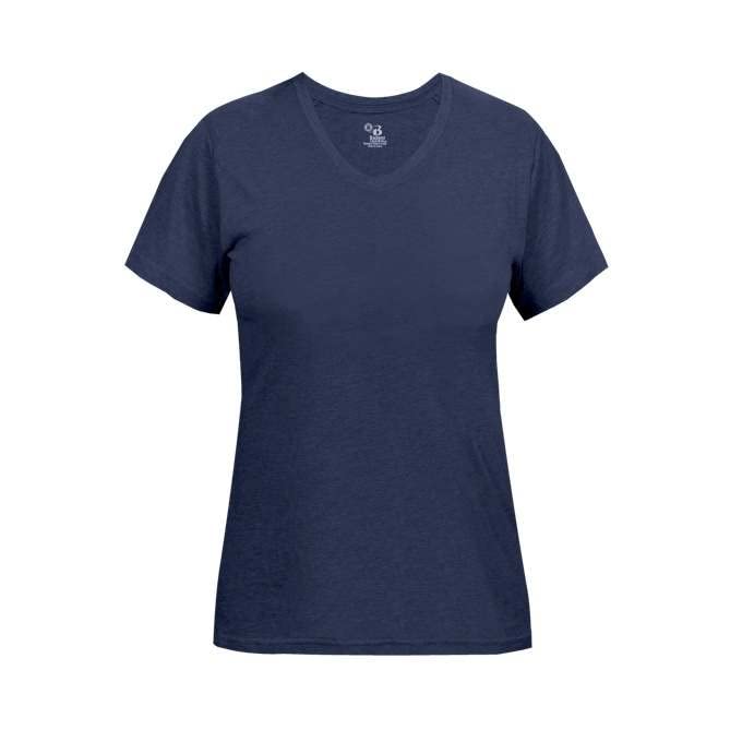 Badger Sports Tri-Blend Ladies' V-Neck Tee Navy Medium