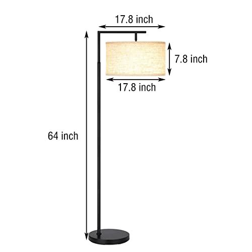 Fabric Shade Battery Operated Floor Lamp With Remote Control Dimmable Bulb，Tall Lamp Battery Powered No Power Required Standard Lamp（Rechargeable Bulb And Remote Included） ( Color : Black ) #TOP4