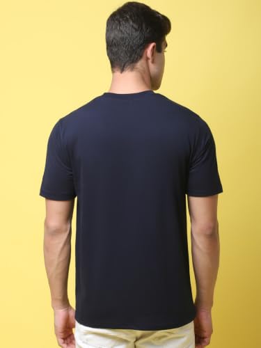 Image of Pinkmint Men's Cotton Blend T-Shirt ll Soild Round Neck T-Shirt ll Stylish Half Sleeve T-Shirt's (Pack of 1)