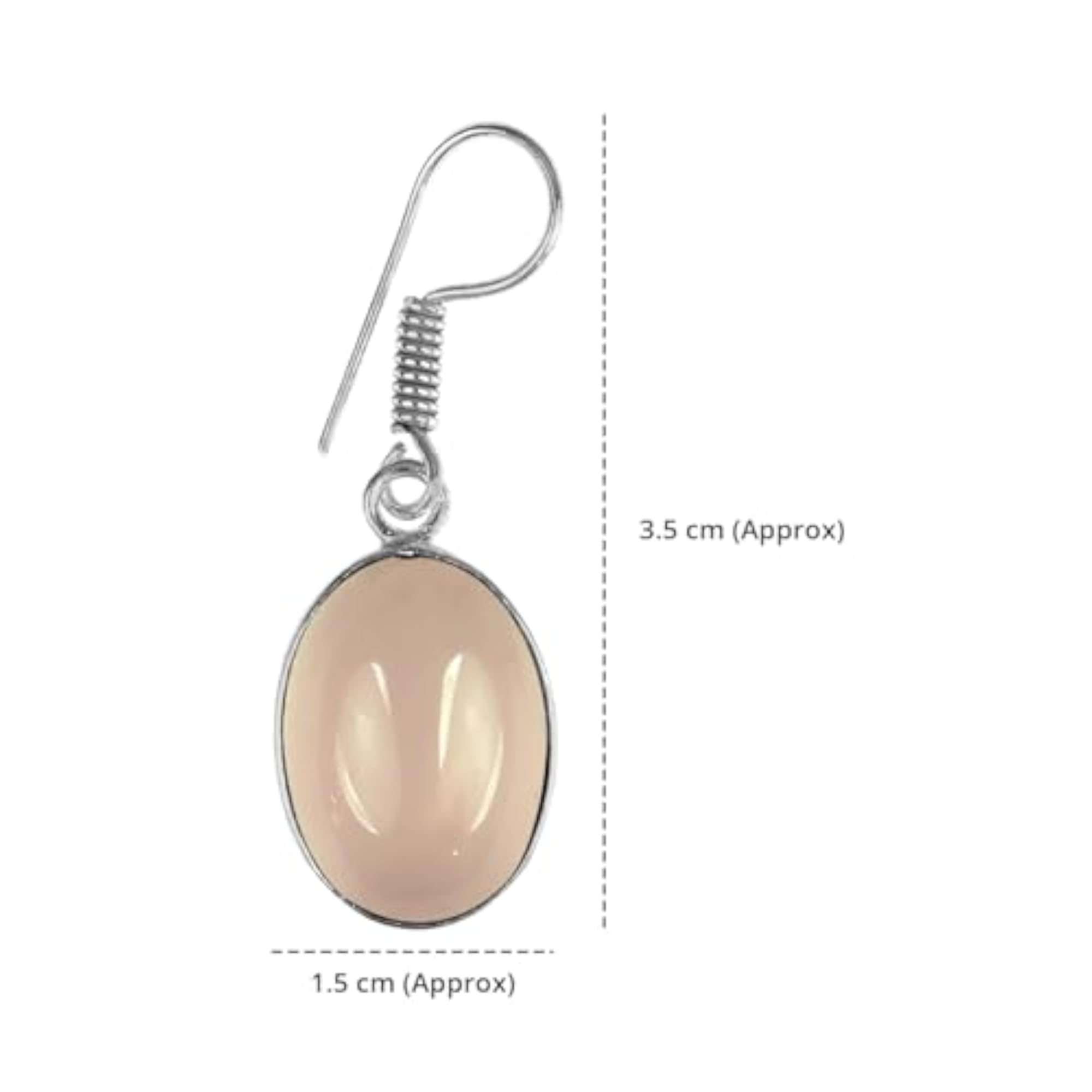 Women's AAA Rose Quartz Natural Stone Stud Earrings