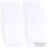 100 Sheets White Cardstock, 11.5 x 8in Heavy Weight Hard Cover Card Stocks 200gsm 75lb, Thick Paper A4 for Kids Arts and Crafts, Sketches, Invitations, Business Card Printing, DIY Cards, Menus