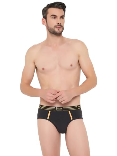 Image of John Players Pack of 2 Cotton Brief Underwear for Men with Striped Waistband