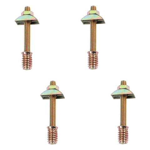 Pleenild 4 Pack Half Moon Washer Bolts Furniture Four In One Threaded Rod Fittings Nuts And Bolts And Washers Sets Table Bed Assembly Fasteners, Copper Cover