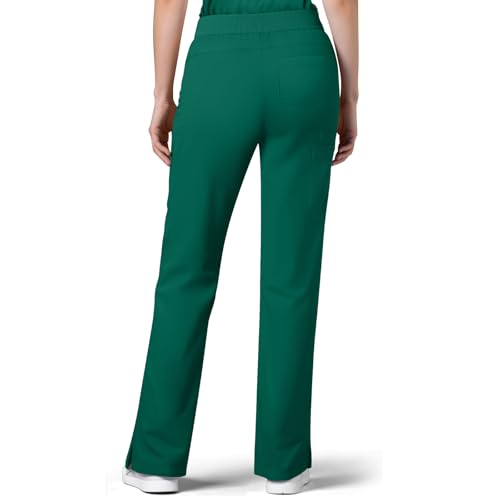 Image of Women's 7-Pocket Scrub Pants - Straight Leg, Mid-Rise, Drawstring | Soft stretch knit Mid-rise drawstring Side slits Wrinkle-resistant Machine washable For nurses /doctors /vets