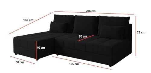 Generisch Couchgarnitur Eckcouch CARIM PIK L-Form, Kronos 07 Schlaffunktion, Bettkasten – Bild 3