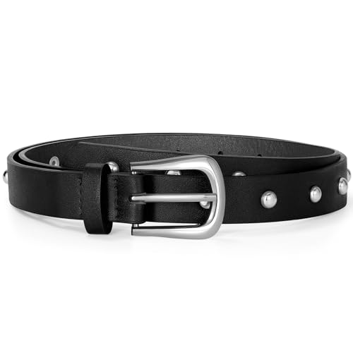 xzqtive leather belts for women fashion vintage punk studded ladies belt for jeans pants casual