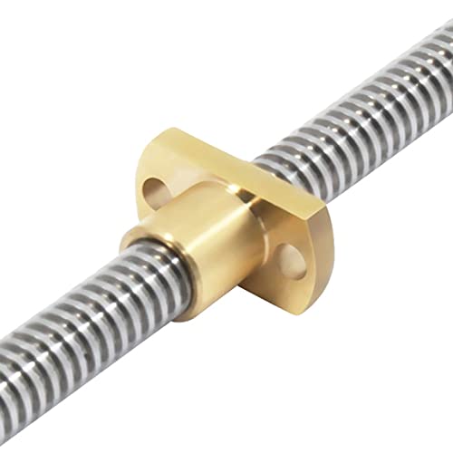 Lysee 3D Printer Parts & Accessories - T8 leadscrew nut Pitch 2mm Lead 2mm/8mm Brass T8x8mm Flange Lead Screw Nut for CNC Parts 3D Printer Parts - (Size: 2pcs Lead 8mm)