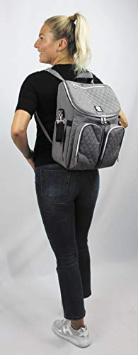 Sac à langer à fermeture éclair Dooky gris à 11 compartiments - 6