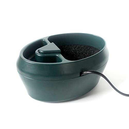 OMEM Comedero de agua en vivo, recipiente de cristal, cuenco de agua, cuenco para reptiles, cuenco de agua de tortuga, adecuado para reptiles, anfibios, verde oscuro Cover