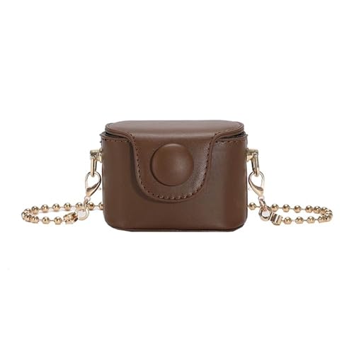 Women's Vintage - Mini Chain Lipstick Box Bag, Chic Retro Crossbody Pouch for Essentials (One Size,Coffee)