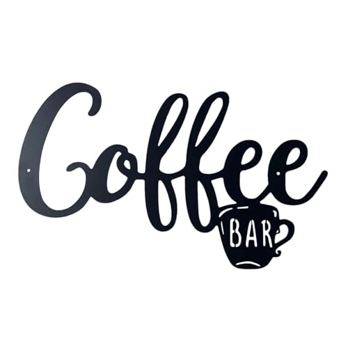 Shurzzesj Segno Caffè Bar, Caffè Bar Pannello Decorativo, Segno Appeso In Metallo Coffee Station Cutout Letter Sign, Caffè Lettere Decorazione Della Parete In Metallo Arte Originale Sospensione