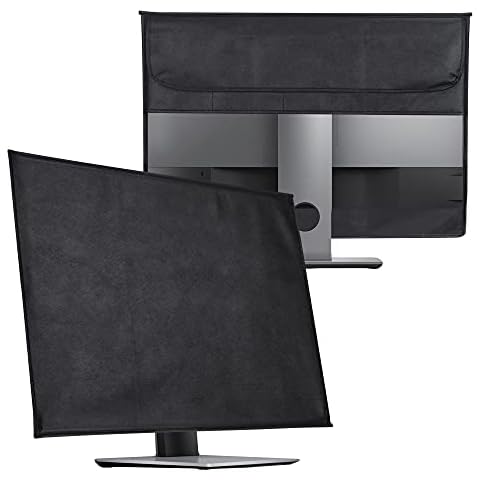 kwmobile Funda Protectora para Monitor de 27-28" con Compartimentos para Teclado y Ratón - Negro Cover