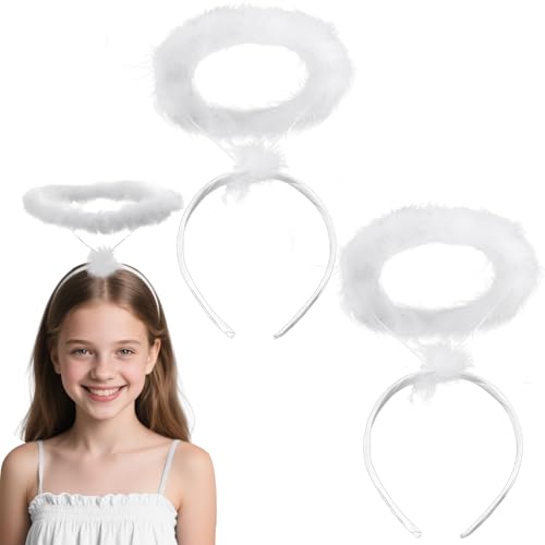 Haarreif Heiligenschein weiß Engel, 2 Stück Halloween Engel Haarreif Engelskostüm, Haarschmuck für Engel, Haarreifen Engel, Feder Engel Kostüm Zubehör für Karneval Halloween Weihnachten Cosplay Haarreif Heiligenschein weiß Engel, 2 Stück Halloween Engel Haarreif Engelskostüm, Haarschmuck für Engel, Haarreifen Engel, Feder Engel Kostüm Zubehör für Karneval Halloween Weihnachten Cosplay