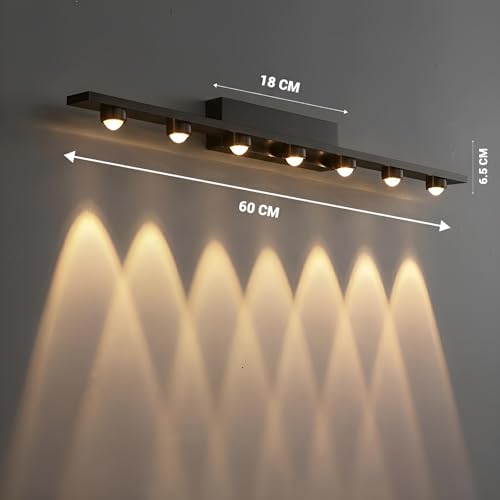 Image of FILLISKA LED Mirror /Picture /Vanity Light with Warmwhite Light and Luxurious Gold Finish (7 LED Matt Black-985B)