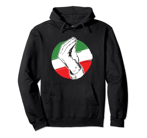 Divertente Bandiera Italia Roma Gesto Italiano Pizza Firenze Milano Felpa con Cappuccio