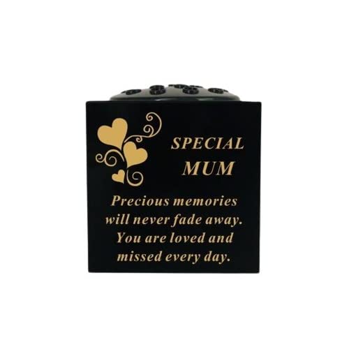 David FischhoffGraveside Memorial Black & Gold Rose Bowl with Hearts - Special Mum