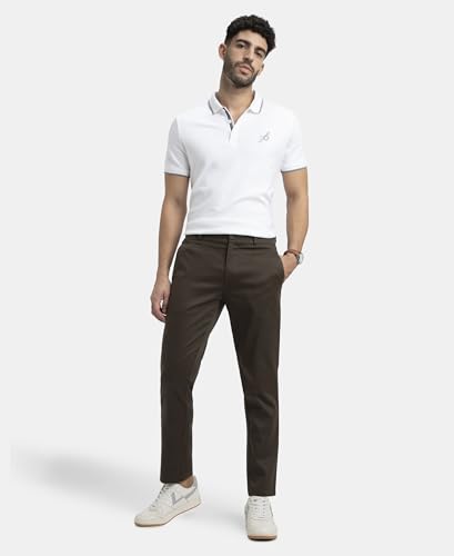 Image of Jockey IM26 Men's Super Combed Cotton Rich Elastane Stretch Woven Fabric Slim Fit All Day Pants with Side Pockets
