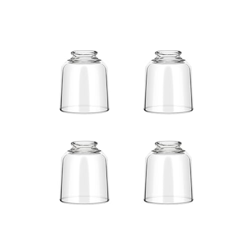 LAMP YU 4 Pack Clear Glass Shade Covers Replacements, 4.75in Height, 4in Diameter, 2.1in Fitter, Clear Cylinder Glass Lamp Shade Replacement Globe
