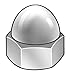 3/4"-10 316 Stainless Steel Plain Finish Acorn Nuts, 1 pk.