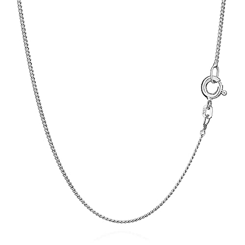 Chaîne gourmette plate en argent 925 sterling durable et brillant pour homme