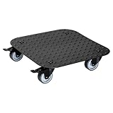 WAGNER Pflanzenroller Alaska Black 29 x 29 x 7,5 cm I Blumenroller für Außenbereich + Innenbereich I Aluminium, schwarz I 2 Total-Feststeller I Tragkraft 150 kg I Made in DE - 20700801