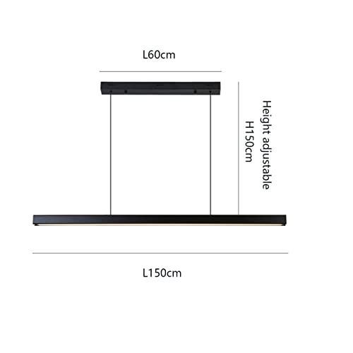 Lampada a sospensione a LED dal design lineare Lampada da tavolo da pranzo con telecomando Lampada a sospensione Lampada a sospensione regolabile in altezza per uso interno per tavolo da pranzo Sala