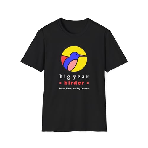 Big Year Birder, Binos, Birds & Big Dreams T-Shirt, Funny Birding Birds Tee Gift for Birdwatchers, eBird Fans & Nature Lovers Black