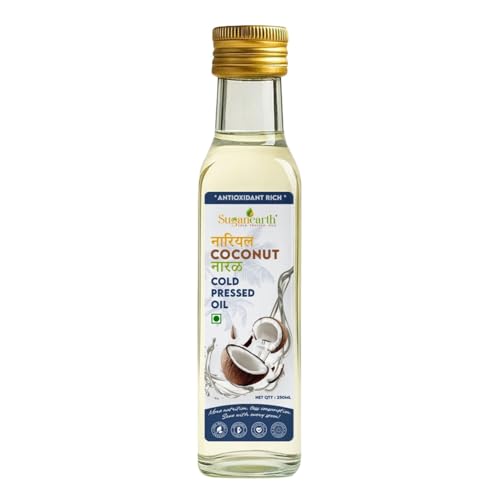 Image of Sugan Earth Cold Pressed Virgin Coconut Oil 250ml | 100% Pure & Natural | Unrefined Kachi Ghani Edible Oil for Cooking, Skin & Hair Nourishment, Baby Care, Oil Pulling| No Chemicals, No Preservatives | Organic Oil