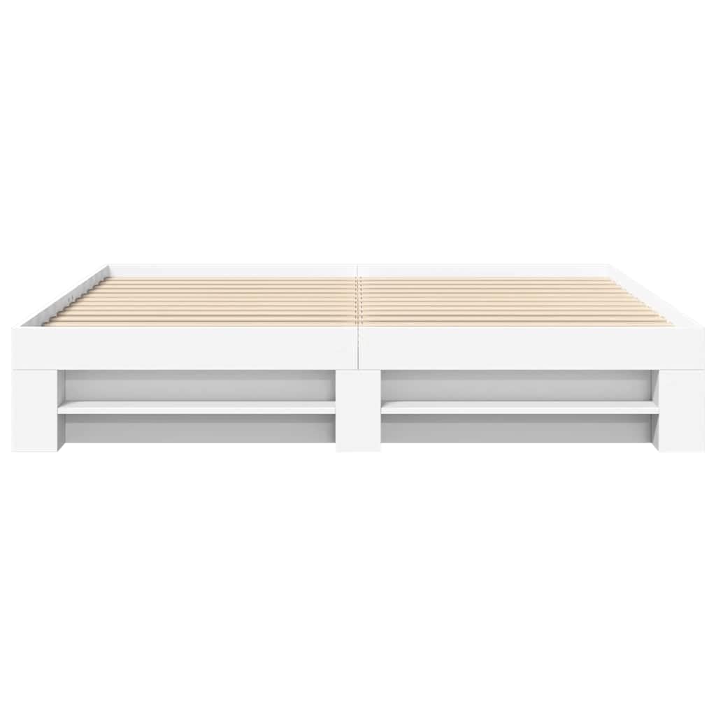 Legno Multistrato con Base a Doghe Contenitore Bianco 200x200 cm