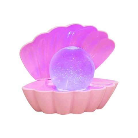 M-V-O Sea Shell LED Colour Changing Glitter Clam Lamp Portable Night Light Glossy Clam Shell Table Light Ornament Home Décor, Pink Cover