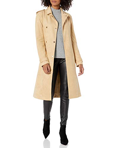 A|X Armani Exchange Women's Eco-Suede Trench Coat, Toffee, L