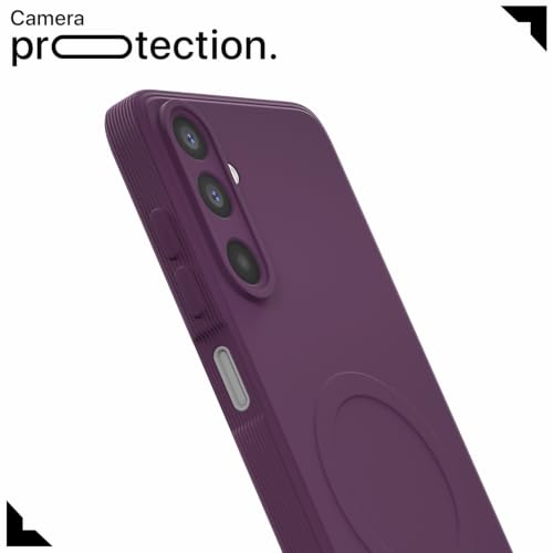Image of Pikkme Back Cover for Samsung Galaxy M47 5G Soft Matte Silicone Mag-Safe Design (Mag-Safe Not Support) Camera Protection | Slim Fit Bumper Cover (Purple)