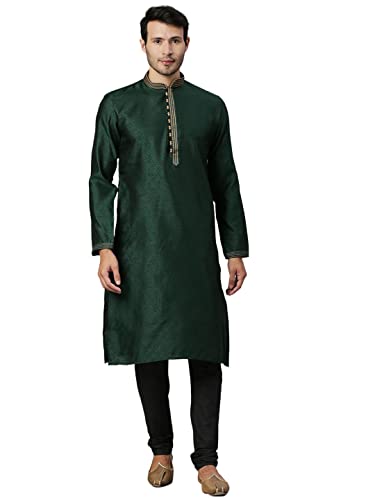 Image of Rajubhai Hargovindas Men's Jacquard Work Kurta Set