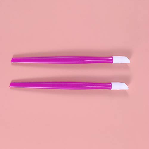 Lurrose 100Pcs Kunststoffgriff Nagel Nagelhautschieber Tote Haut Nagelreiniger Professionelle Nagelkunstwerkzeuge für… – Bild 8