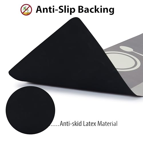 Image of HomeCloud Anti Fatigue Kitchen Rug Sets 2 Piece Non Slip Kitchen Mats for Floor Cushioned Kitchen Rugs and Mats Waterproof Comfort Standing Mat Runner for Kitchen (Home Spoon Grey)