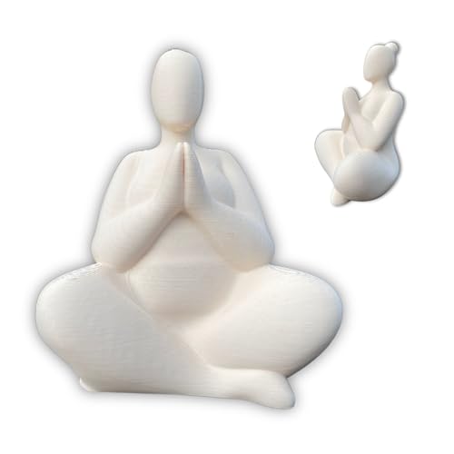 Meditating Fat Lady Statue – 3D Printed Zen Woman Figurine – Plus Size Yoga Lady Decor – PLA Meditation Sculpture for Shelf, Desk, Spa, Office, Yoga Room, Body Positivity Gift