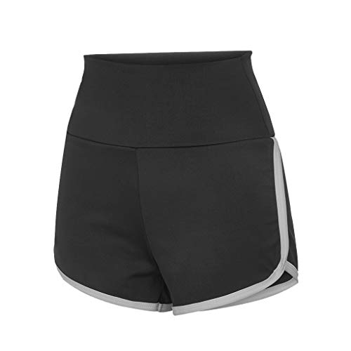 Keepfit Men's Shorts Athletic Elastic High Waist Workout Biker Shorts Stretch Yoga Shorts With Pockets Women's Running Sport Shorts Lightweight Black #TOP2