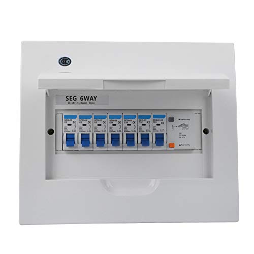 Shipenophy 6 way consumer unit with rcd consumer unit 8 way Circuit Breaker Small 6Way Leakage Protection 63A 30mA RCd4MCB(3 x 6a2 x16a1 x 32A 29x25x12 - Image 4
