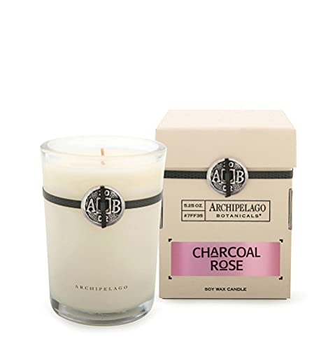 Archipelago Botanicals Charcoal Rose Boxed Candle | Fresh Rose And Charcoal | Clean Soy Wax Blend Burns 50 Hours (5.2 Oz) #TOP30
