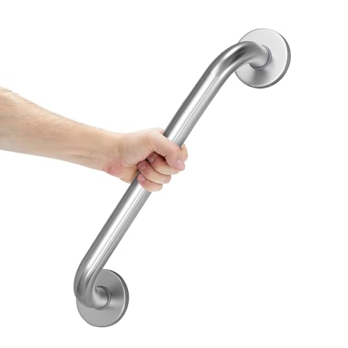 Image of AmazerBath Grab Bars for Shower 18 Inches, Shower Grab Bars for Senior Anti Slip, Safety Grab Bars for Bathtubs and Showers Stainless Steel, Thickened Bar Holds 500LBS, 18 inch Lx1.25 D, Brushed Nickel