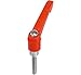 Kipp 06611-20684X15 Fiberglass Reinforced Plastic/Steel Adjustable Handle with M6 External Thread, Novo?Grip Style, Stainless Steel Components, Metric, 15 mm Screw Length, Size 2, Traffic Red Color