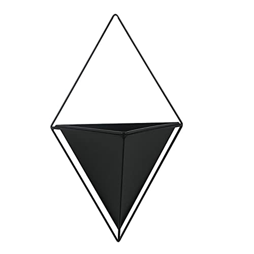 Whisverse Macetas colgantes triangulares para interiores y exteriores, maceta para colgar , maceta de pared de hierro de triple esquina