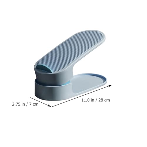 Zapatero y soporte ajustable de zapatos de doble capa azul en plástico PP resistente 4