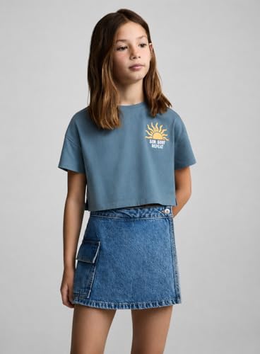 Image of Alan Jones Clothing Girls Crop T-Shirt | Short Length Drop Shoulder Tee | Printed Casual Top for Girls