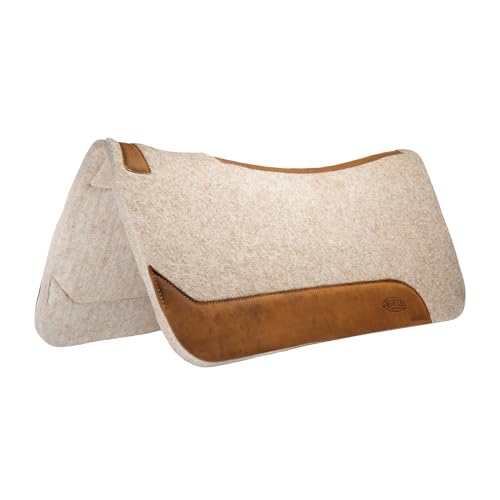 Weaver Equine 33' x 32' Contoured Wool Blend Felt Horse Saddle Pad, Shock Absorbing Western Saddle...