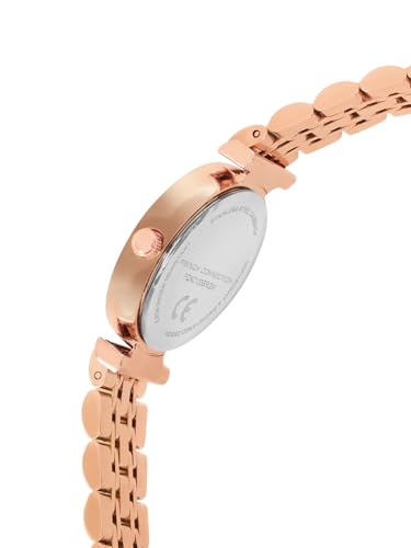 Image of French Connection Textured Silver Round Dial with Rose Stainless Steel Metal Strap Watch - for Womens FCN0133SRGM